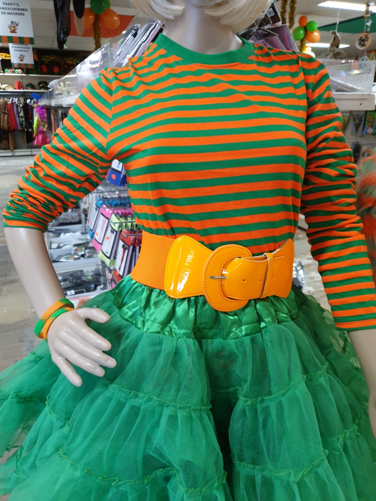 Elegantie Oeganda Klein Shirt Groen/Oranje - Koopjeshal Tilburg