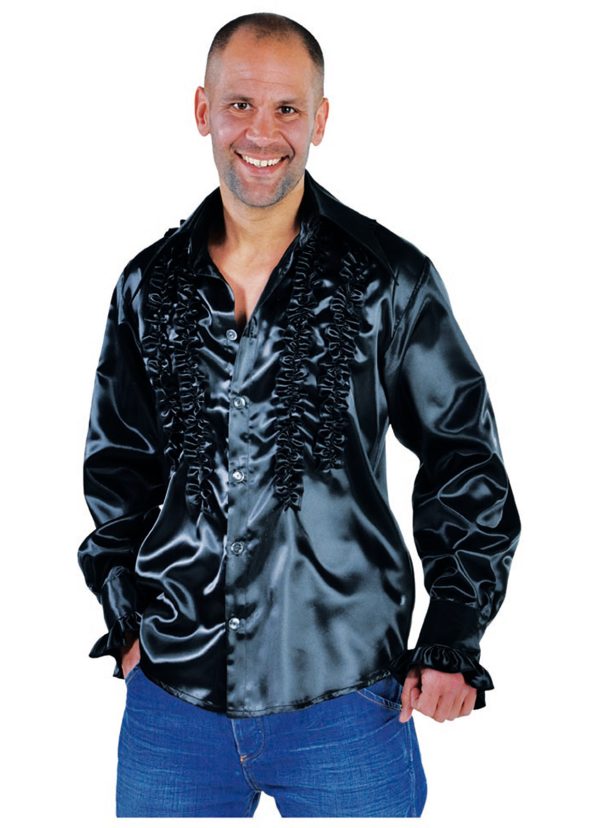 Rouches hemd zwart