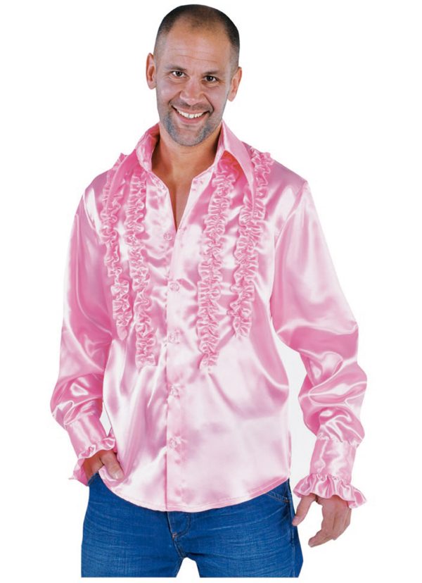 Rouches hemd roze
