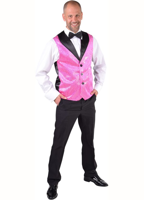 Vest glitter roze
