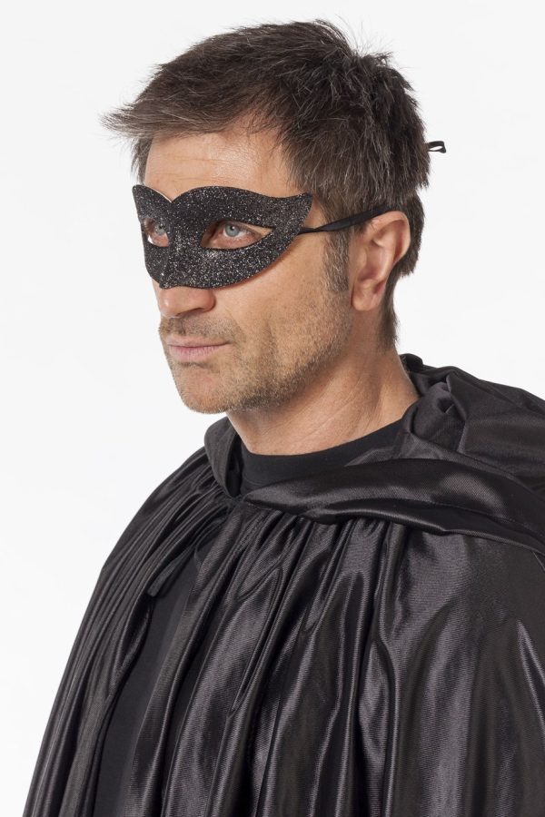 Masker zwart glitter