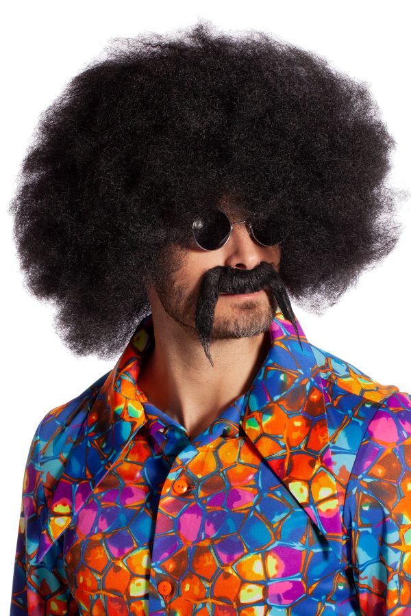 Afro met snor