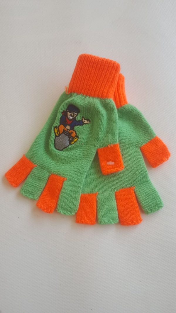 Handschoenen groen/oranje met boertje