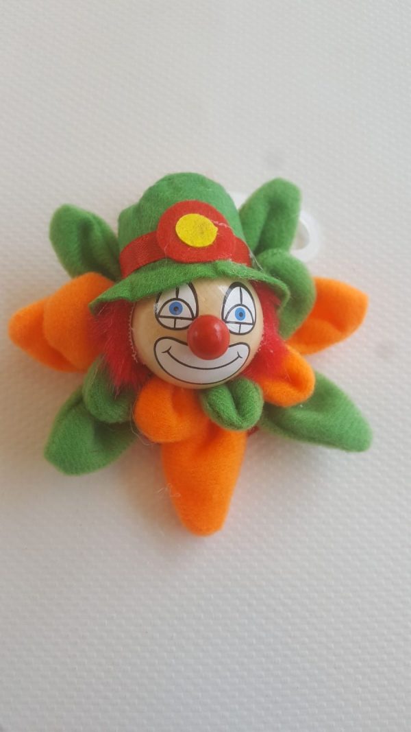 Speld clown groen/oranje