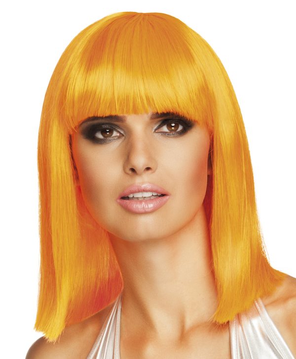 Pruik Dance neon oranje
