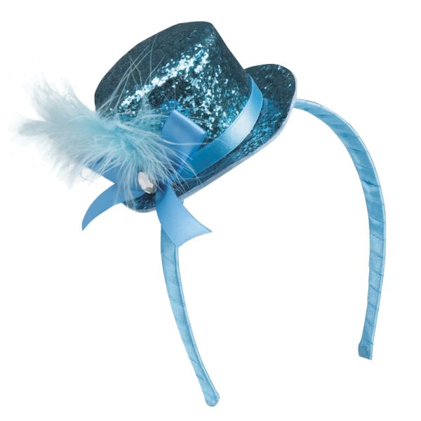Tiara mini hat Glitter blauw