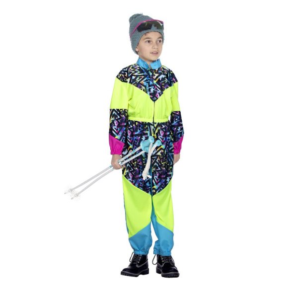 80's ski overall neon