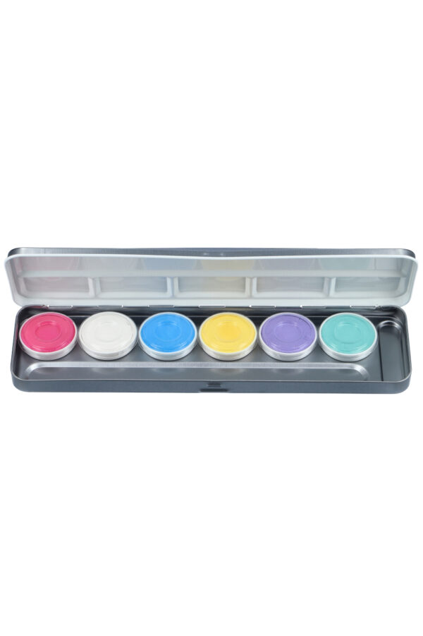 Aqua Gezichts- en Lichaamsverf palet 6 PASTEL UNICORN kleuren 139-63.0