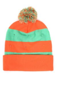 Skimuts oranje/groen met licht