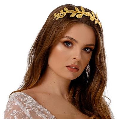 Diadeem met bladeren goud