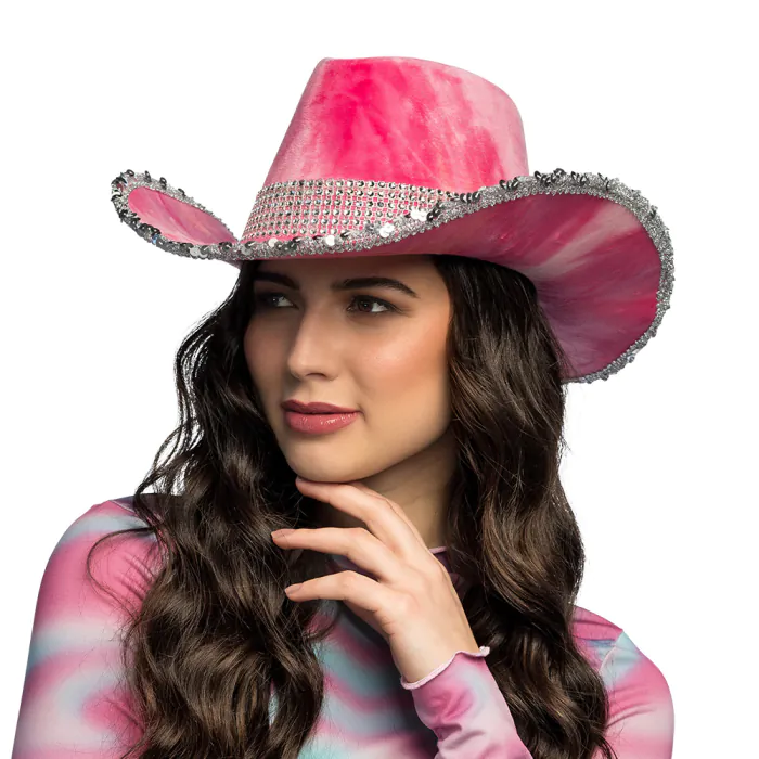 Hoed cowboy Darling roze