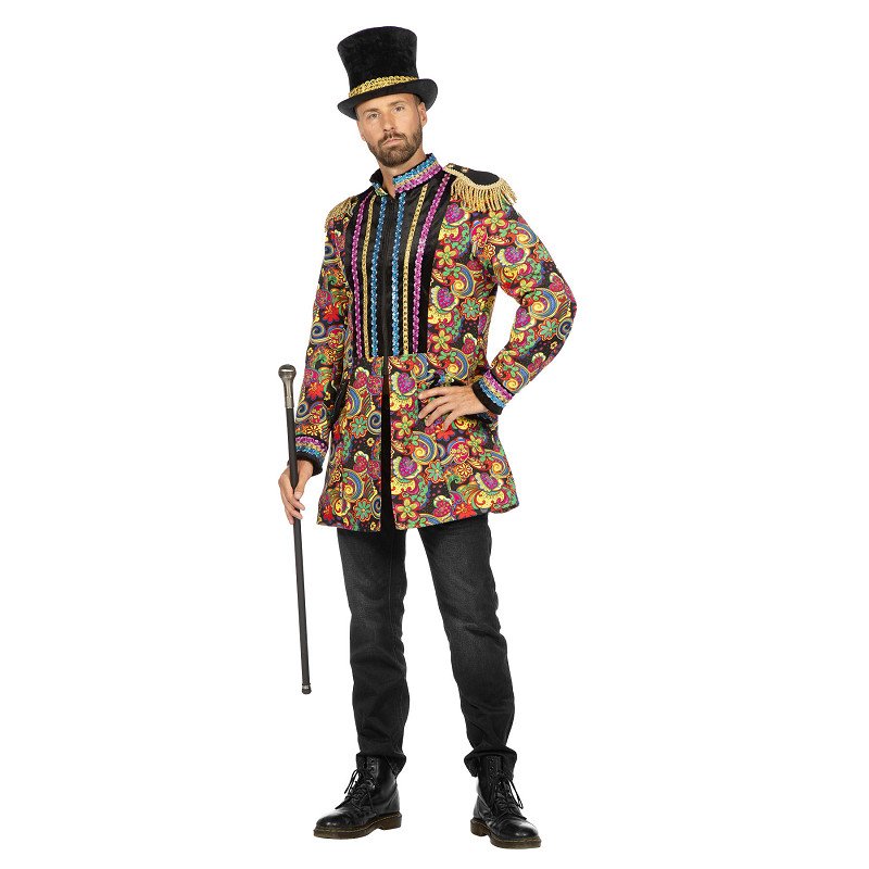 Luxe jas zwart met bloemen