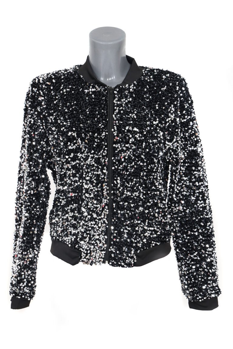 Paillettenjasje zilver